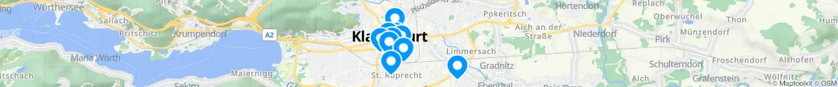 Kartenansicht für Apotheken-Notdienste in der Nähe von Innere Stadt III (Klagenfurt  (Stadt), Kärnten)